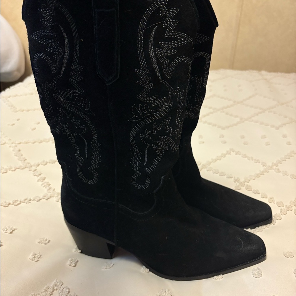 Black Western-Style Cowgirl Women's Boots Wide Calf Friendly size 9 - Picture 2 of 6